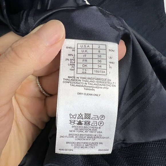 Brooks Brothers Navy Blue Cotton Blend Nautical Blazer Jacket Sz 2 - Picture 9 of 12